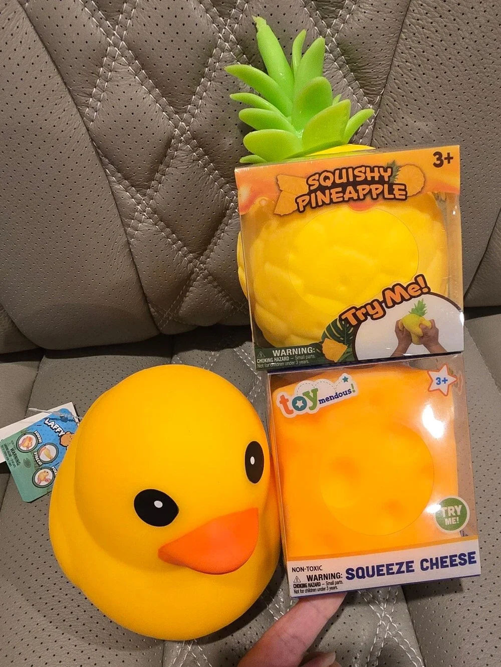 Bundle Of Yellow Squishy Duck, Cheese & Pineapple New